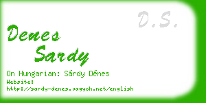 denes sardy business card