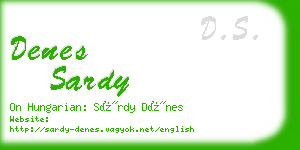 denes sardy business card